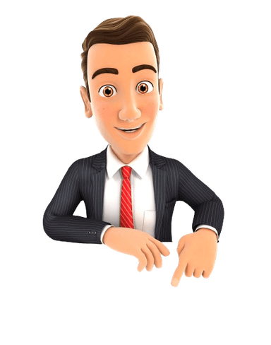 3d businessman pointing to empty wall